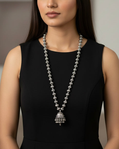 Jhumka Silver Necklace